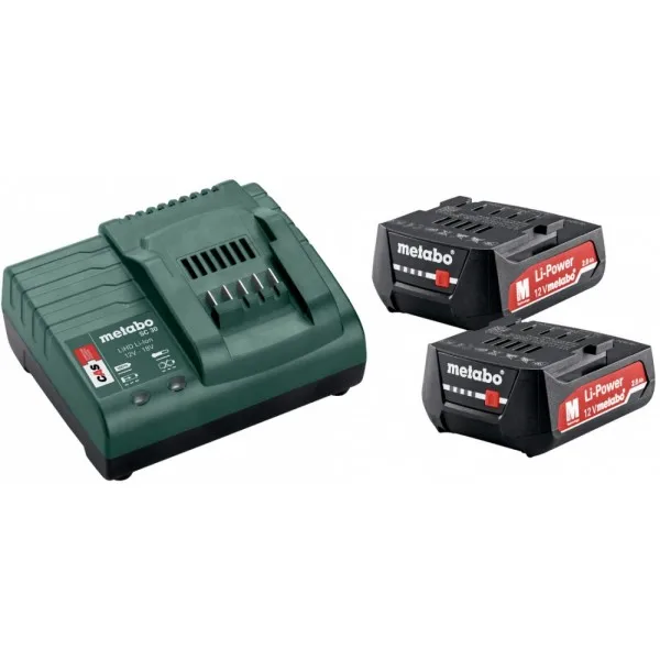 Батарея аккумуляторная metabo basic-set 12v + sc30 12в 2ач li-ion (з/у в компл.) (685300000) | Электроника