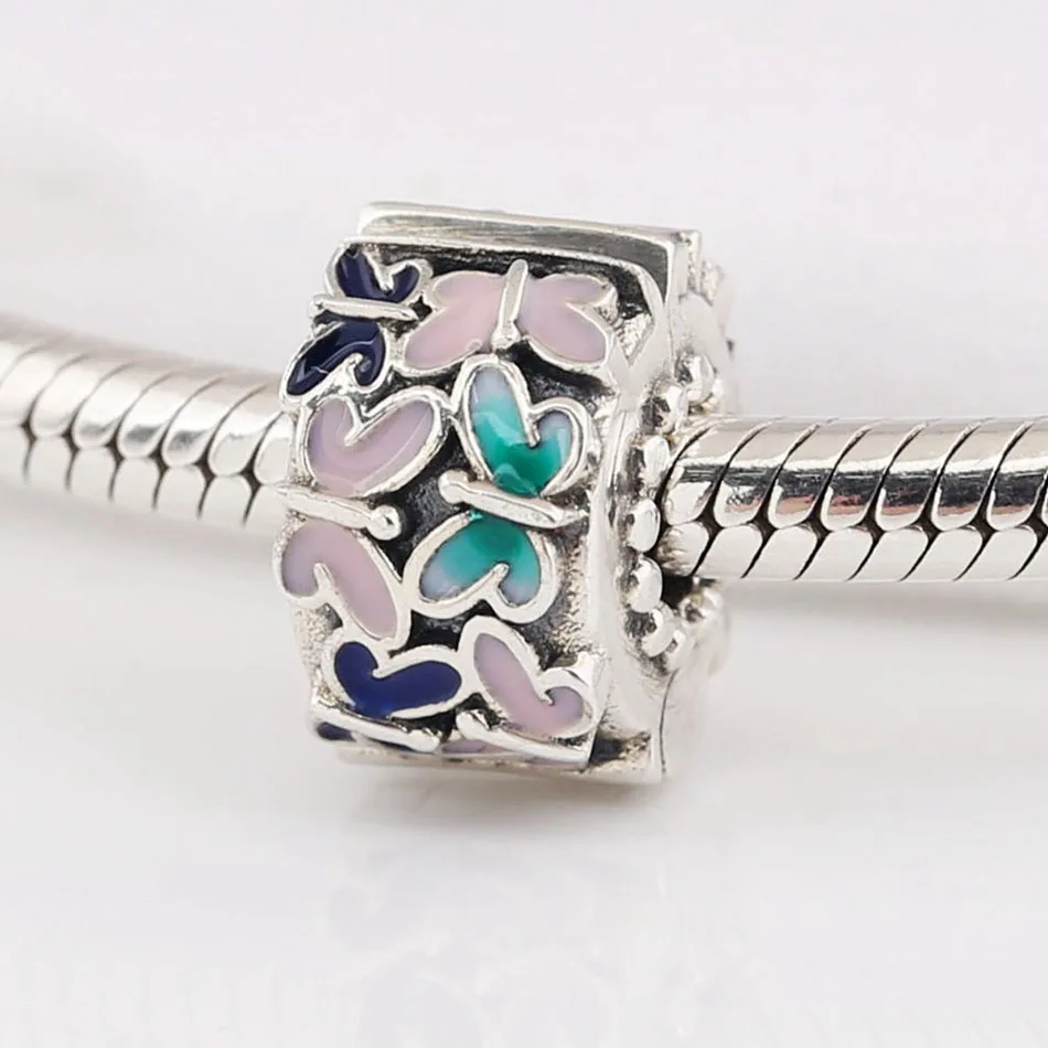 Аутентичные ювелирные изделия S925 DIY Цветочная организация эмалированный зажим