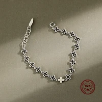 korean version of classicism s925 sterling silver bracelet cross shape simple trend personality ins style ladies chain jewelry