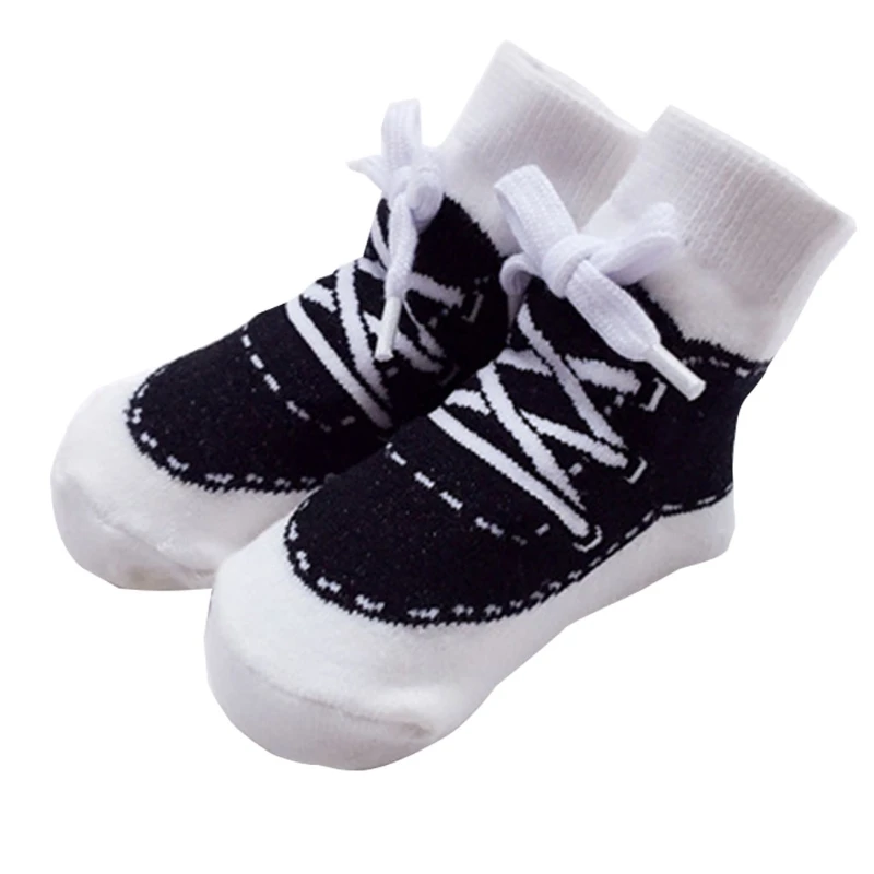 

Q6PB Sports Shoes Type with Shoelace Decoration Baby Footwear Socks Three-Dimensional Socks Boys Girls Boot with Non Slip