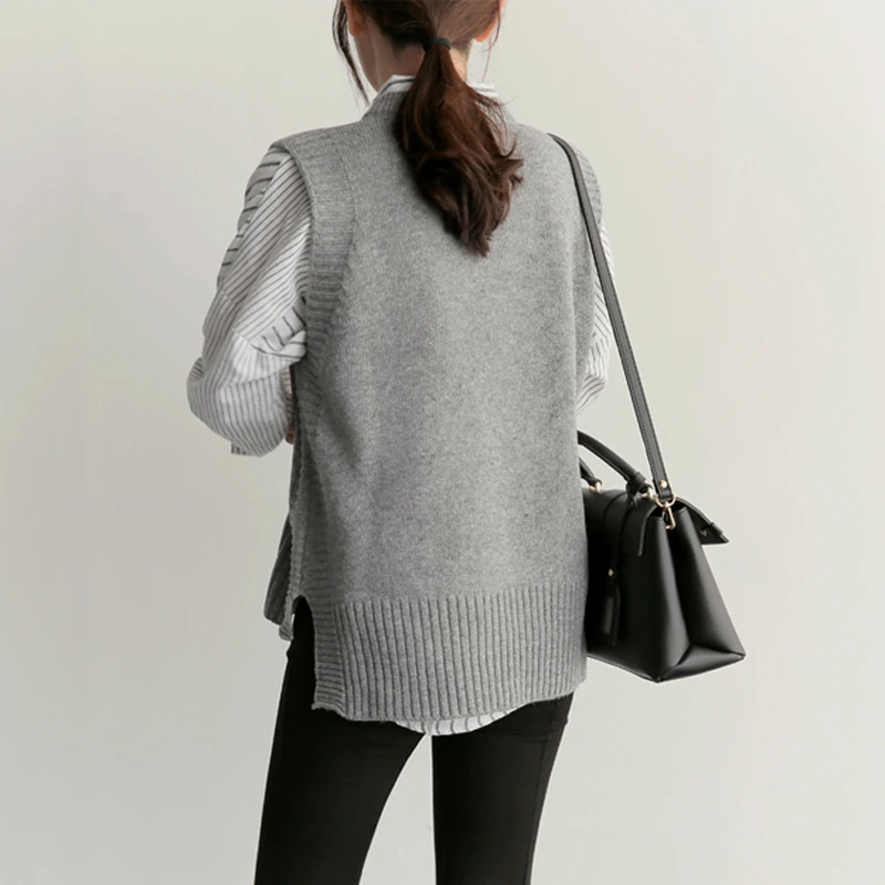 BGTEEVER 2020 Новый Трикотажный жилет с круглым вырезом женский свитер шикарный