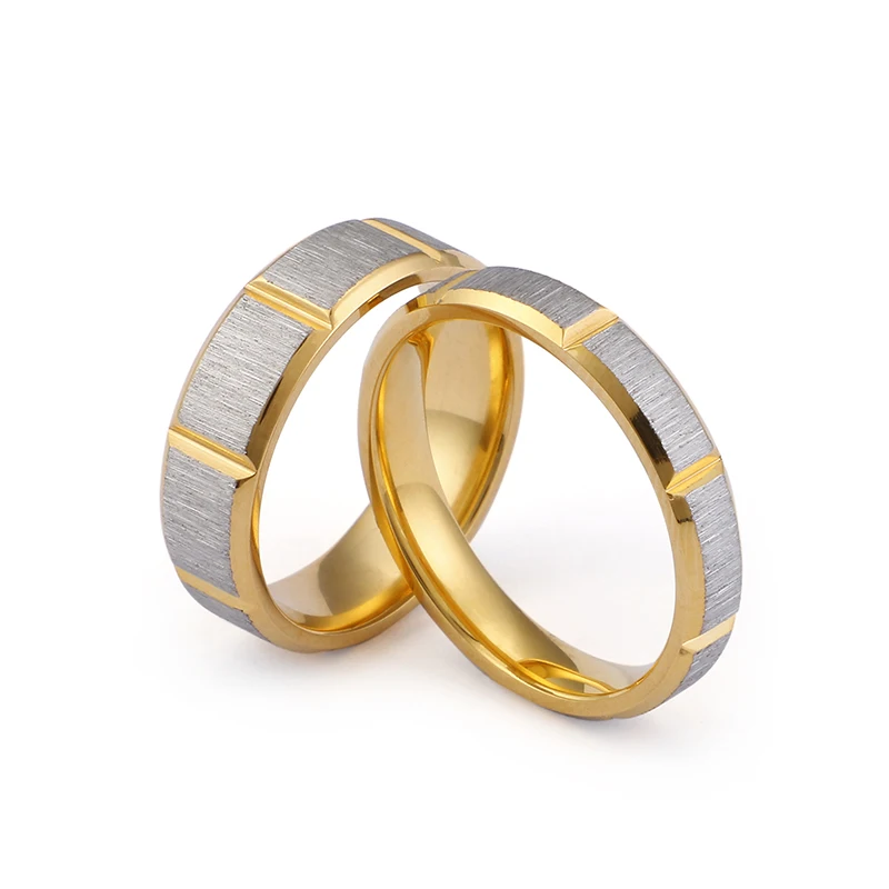Простые золотые и парные кольца Anillos Mujer из нержавеющей стали для женщин