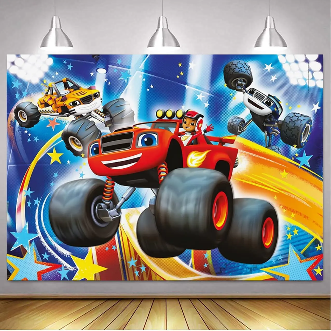 

Monster Truck Photography Backdrop Machines Theme Background For Boys Kids Birthday Decorations Baby Shower Studio Booth Banner