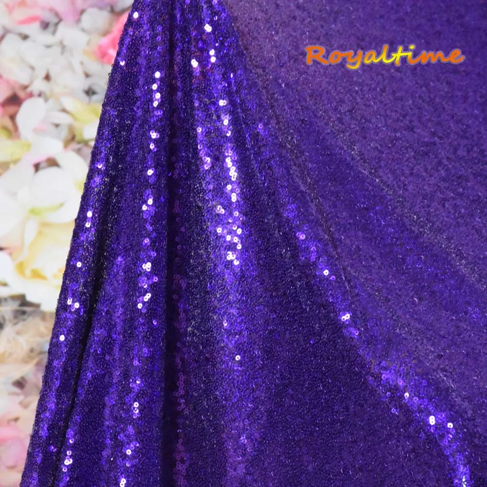 Purple Королевское время-розовое золото/темно-синий/красный/розовый/черный 4 фута(125 см) Ширина блесток ткань материал полярда для платья/Туфли/Свадебные/вечерние - Цвет: Purple