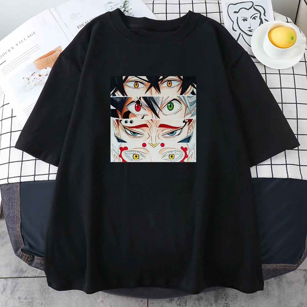 

Black Clover Anime Printing Tshirt Womens Retro Simplicity Tshirt Vintage Crew Neck Streetwear Vintage Quality Womans T Shirt
