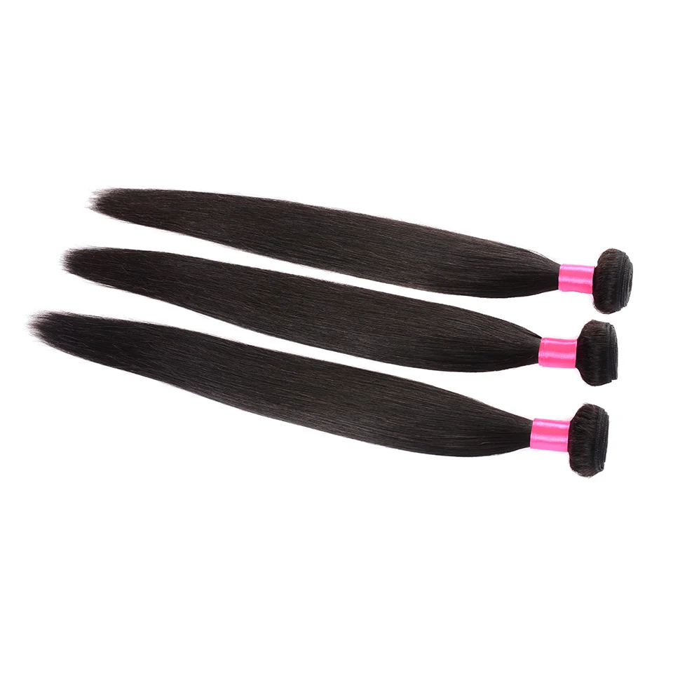 Каризма Набор волос Brazilian Hair Weave с замыканием Straight Bundles With Closure.