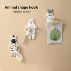 Креативный липкий крючок в виде животного, милый мультяшный фотографический крючок для ключей, дверной магнит для ванной, холодильника, Бесплатная вешалка с отверстием