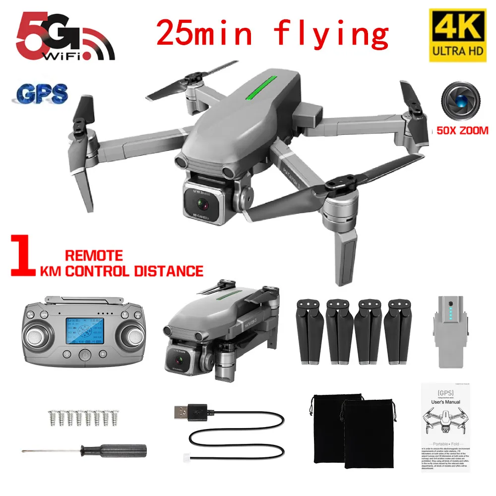 L109 GPS Drone 4K HD камера Wi Fi x50 ZOOM 25 мин. полета траектории профессиональный Квадрокоптер RC Вертолет VS SG906