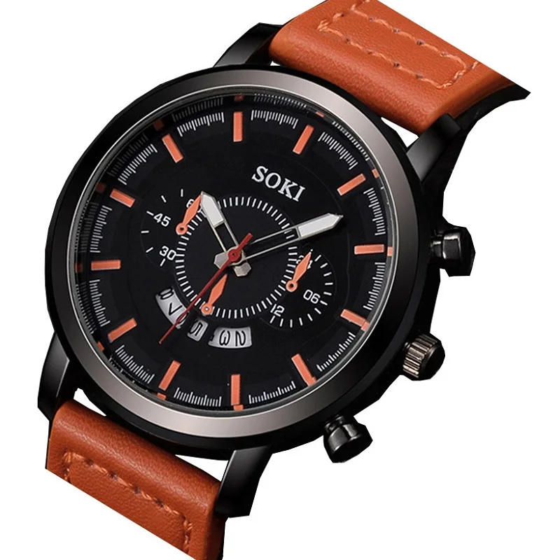 Часы наручные мужские кварцевые в ретро стиле спортивные для студентов