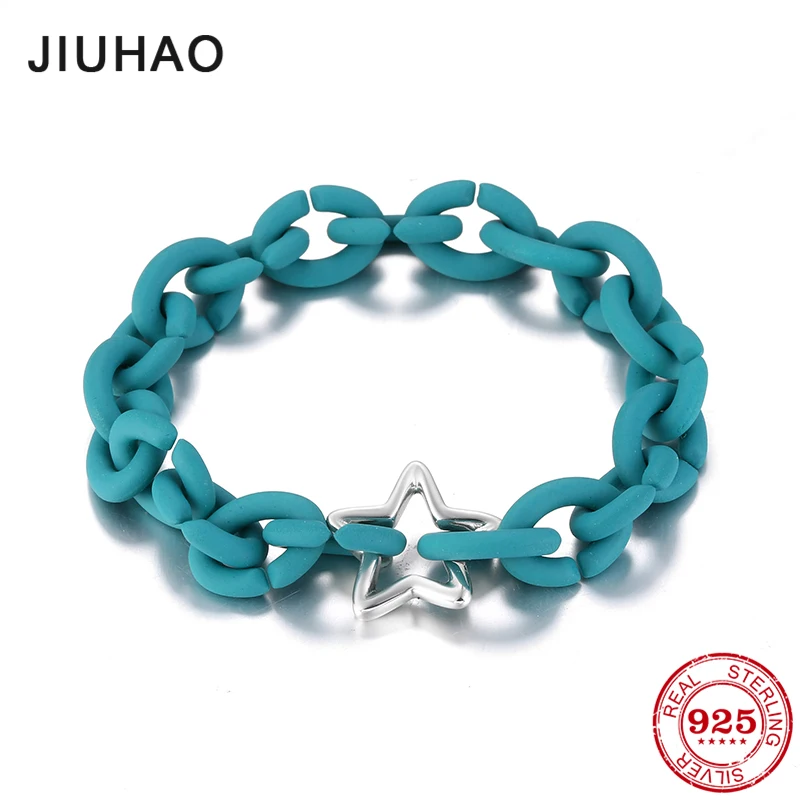 Strand браслеты для мужчин озеро синий зеленый твердый каучук Высокое качество