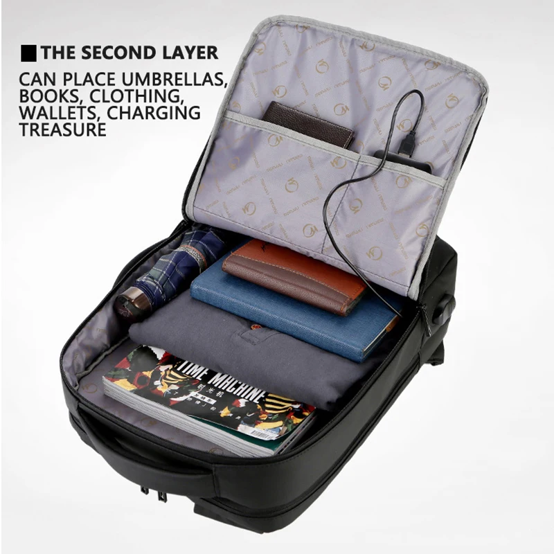 Водонепроницаемая деловая дорожная сумка с USB зарядкой многофункциональный