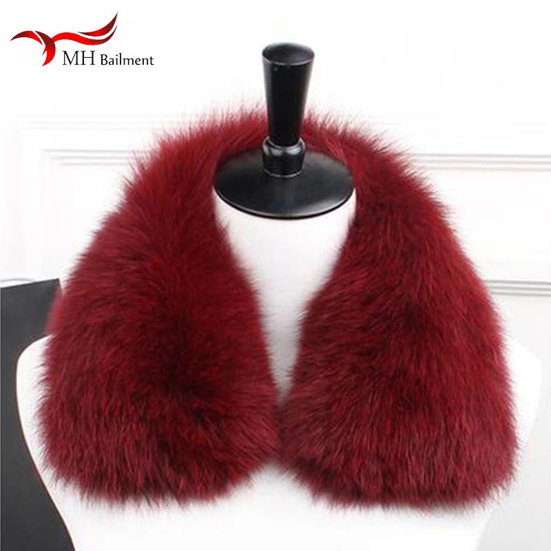 Модный однотонный новый зимний шарф 2019 женский воротник из натурального Лисьего