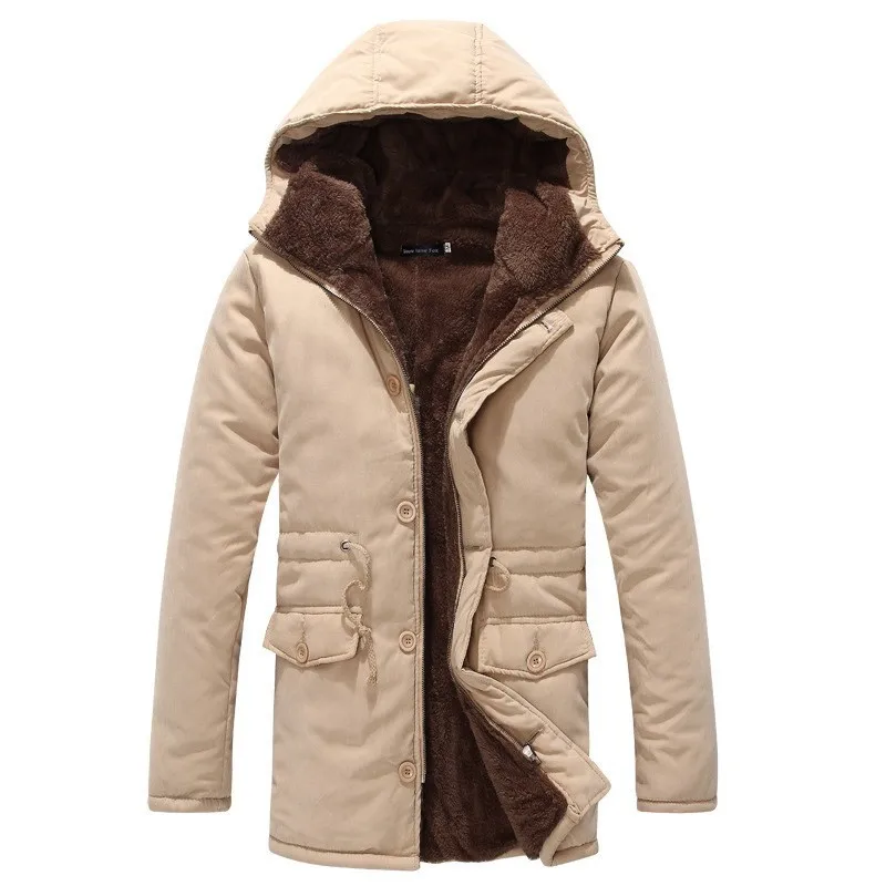 Parka Men Fur Hood Warm Long Trench Coat Men Puffer Military Warm Winter Jacket Men Tactical Bomber Army Men Winter Jacket