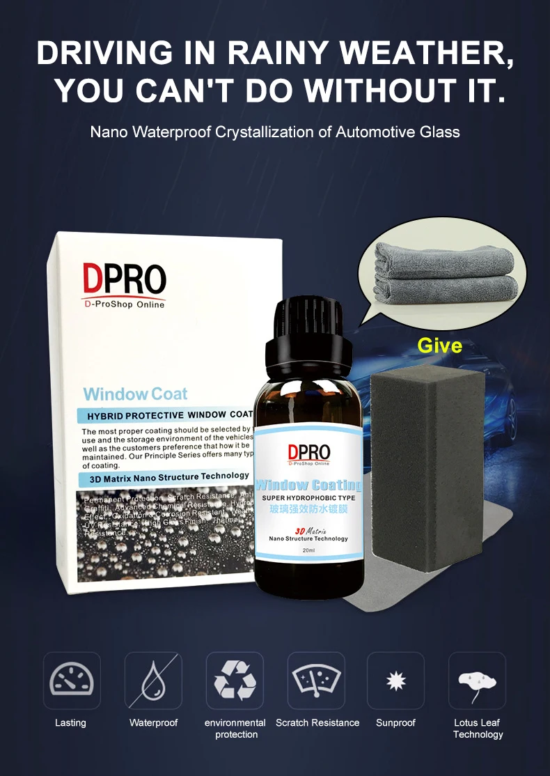 20 мл жидкое стеклянное покрытие для окон супер гидрофобное керамическое