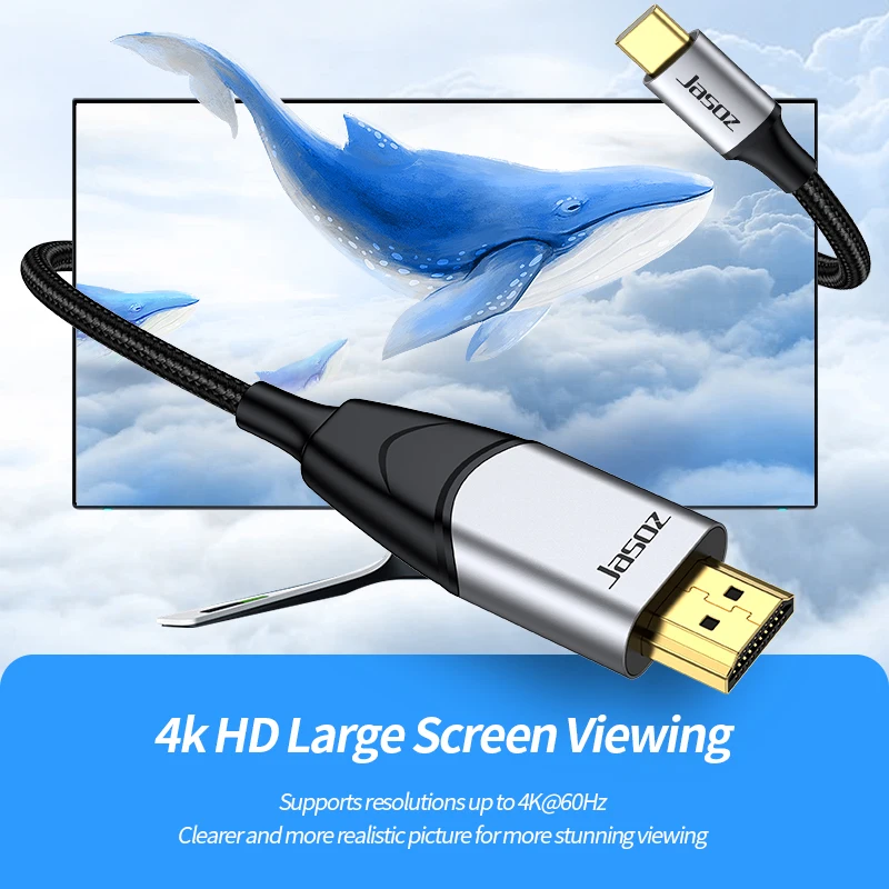 Jasoz Тип C к HDMI кабель USB 4 60 Гц для MacBook Huawei Mate 30 Pro HONOR USB-C адаптер | Электроника