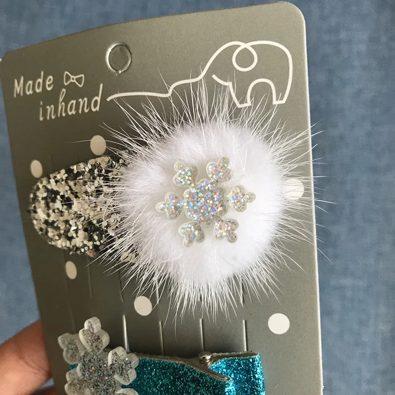 2 шт./компл. модные шпильки норковые волосы искусственный мех помпон заколка для