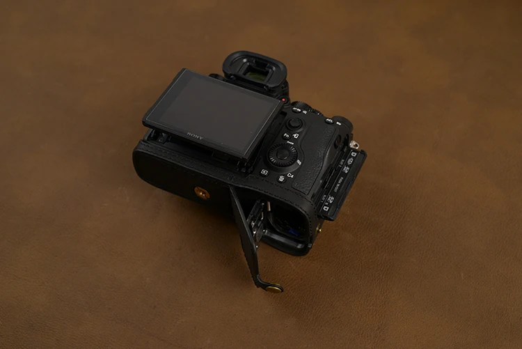 AYdgcam ручной работы из натуральной кожи чехол для камеры половина сумка для sony A7R4 A7 IV A7 Mark IV Ретро винтажный нижний чехол