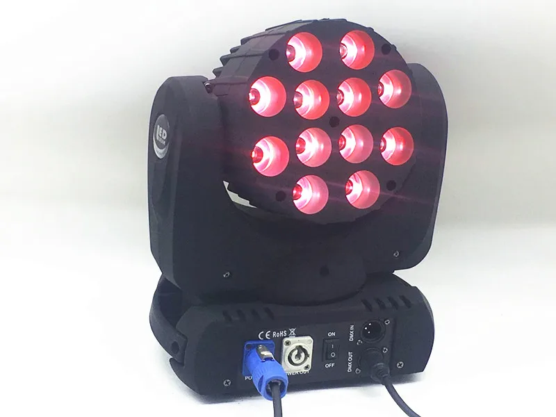 Светодиодный светильник с движущейся головкой 12x12 Вт rgbw 4в1 colore con avanzate 9/16 canali dmx для dj disco feste speedtacolo luci
