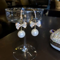 brand elegant celebrity crystal pearl earrings for woman fashion jewelry 2022 new luxury wedding party girls unusual earrings