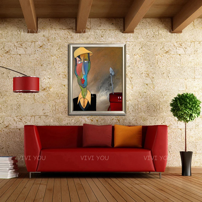 Абстрактная ручная портретная роспись 100% Высококачественная Художественная