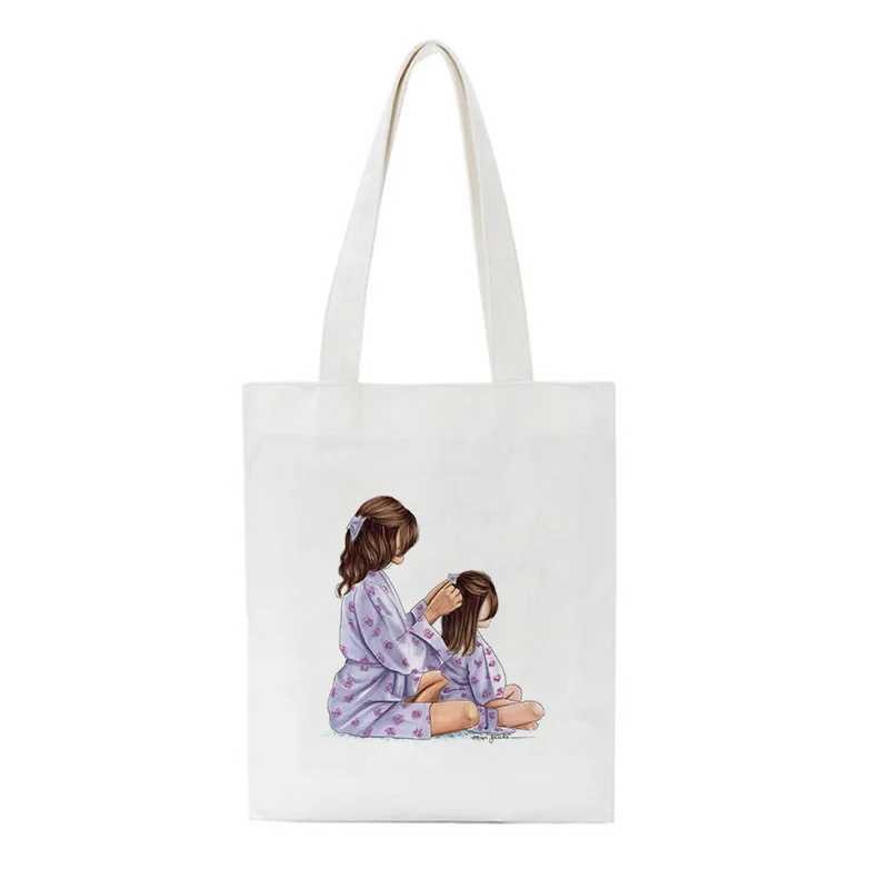 

New Designed Print Shoulder Canvas Bags Harajuku Cartoon Beach Bags Book Bag High Capacity Handbag Reusable Women Bag