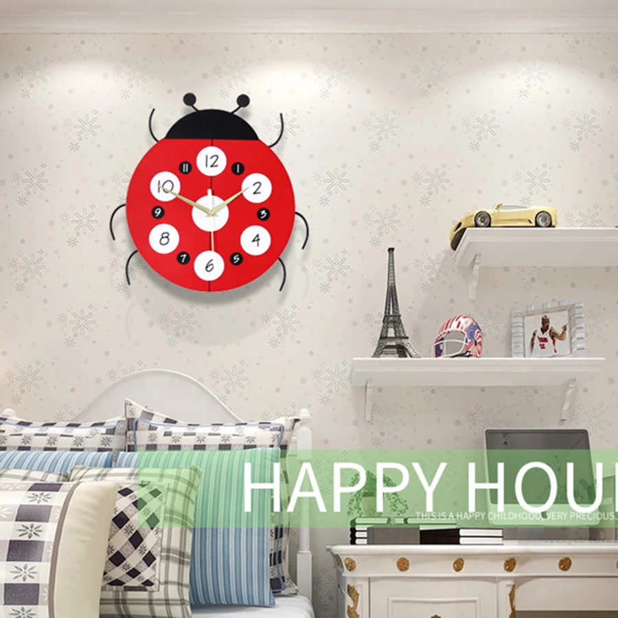 Мультяшные детские цифровые настенные часы современный дизайн 3D кухонные