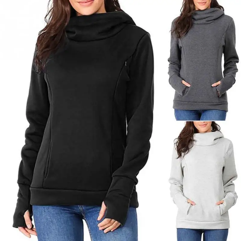 Повседневная Толстовка для беременных женщин с карманами из полиэстера длинным