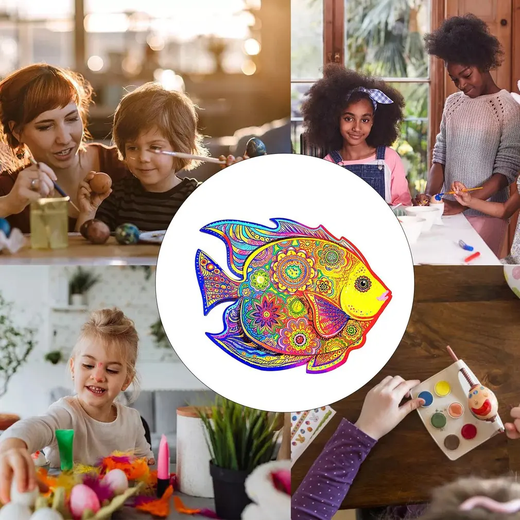 

Wooden Puzzle For Adults And Children Wood DIY Crafts Animal Shaped Christmas Gift Basswood Jigsaw Puzzle Difficulty