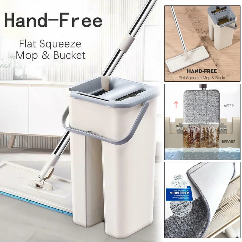 

2020 Sale Detachable Durable Dust Wizard Mop Cleaning Tool Kit Easy Washing Tile Marble Floor for Home Kitchen D6