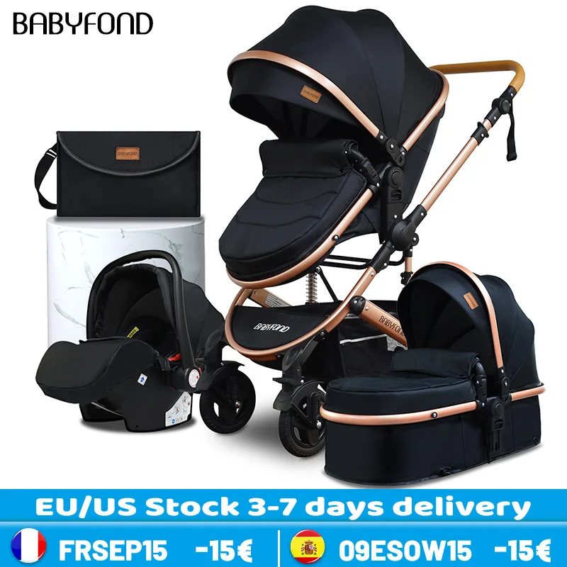 

Baby stroller 4 in 1 pram with bags Golden baby brand portable child Baby carrier stroller dual-use