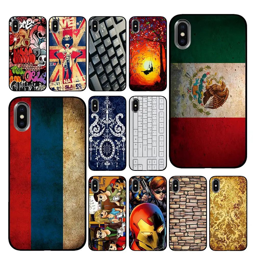 Черная клавиатура из ТПУ для iPhone 5 5S SE 6 6s 7 8 Plus X XS Max XR чехлы