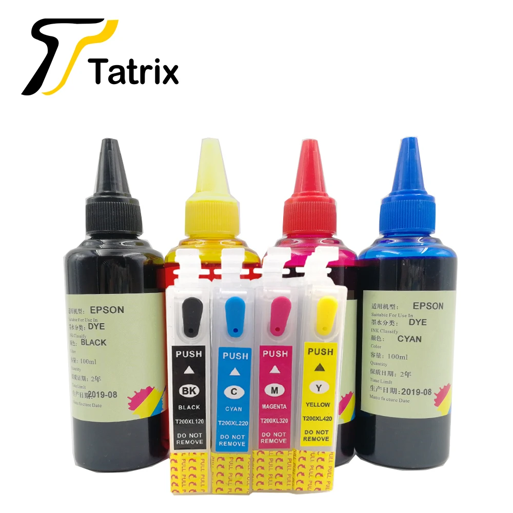 

Tatrix Empty Refillable cartridge with ARC chips for T2001 -T2004 Suit For Epson xp-200 XP-100 XP-300 XP-400 WF2520 WF2530/2540