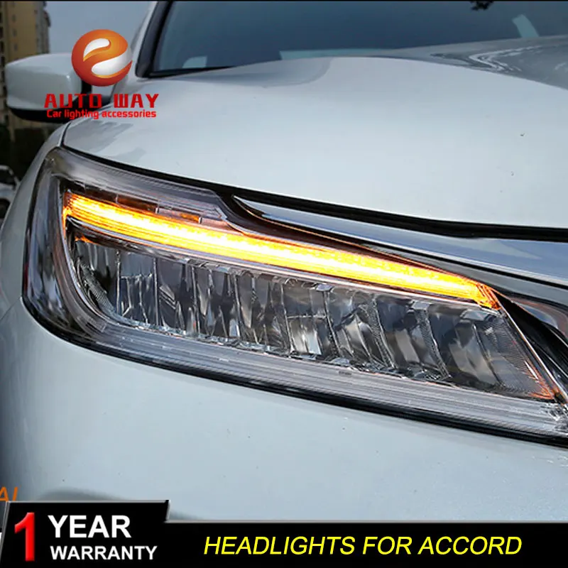 

2PCS Headlights Case For Honda Accord headlight 2016 2017 head lamp Honda Accord headlights ALL LED dynamic running light