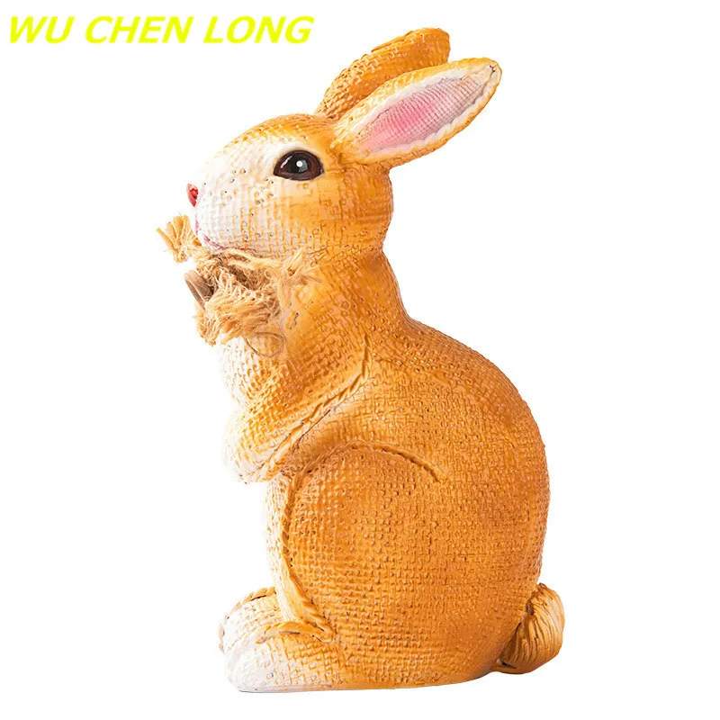 

Длинная имитация кролика WU CHEN Художественная Скульптура кролик фигурки животных полимерное ремесло Сельский Двор Газон Декор для дома R5541