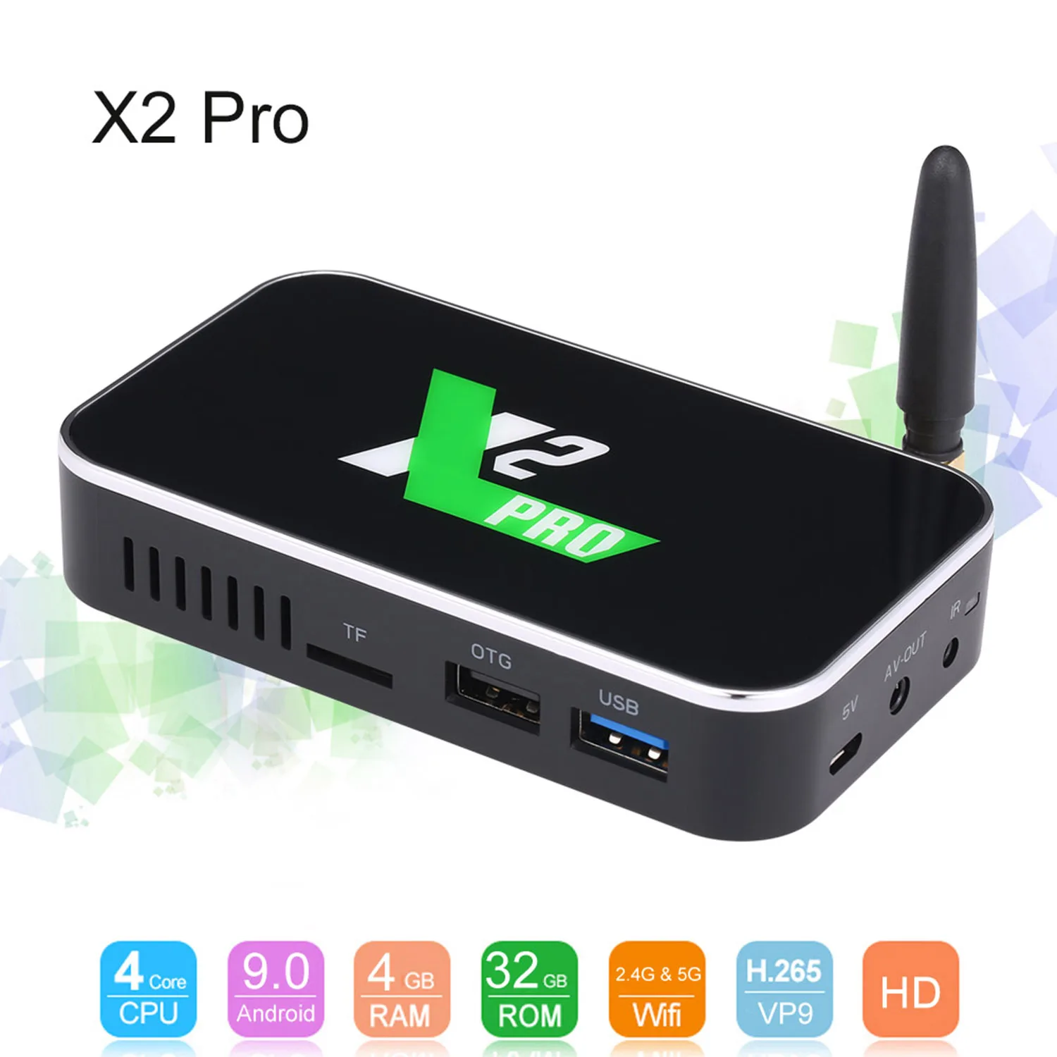 ТВ приставка X2 Pro Smart на базе Android 9 0 2 4G поддержка Wi Fi 1000 м LAN S905X2 четырехъядерный