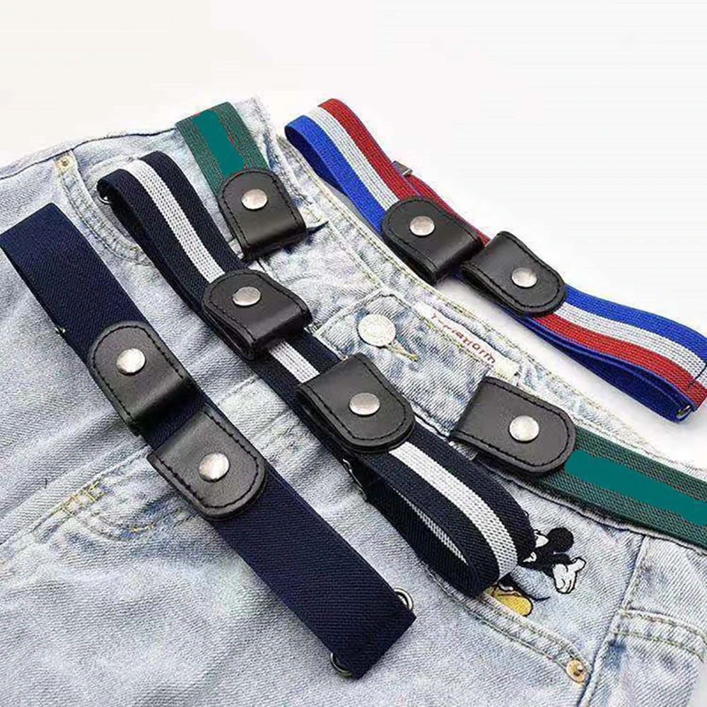 

Belts For Women Buckle-free Waist Elastic Belt For Jeans Pants No Buckle Stretch Elastic Waist Belt For Invisible Belt