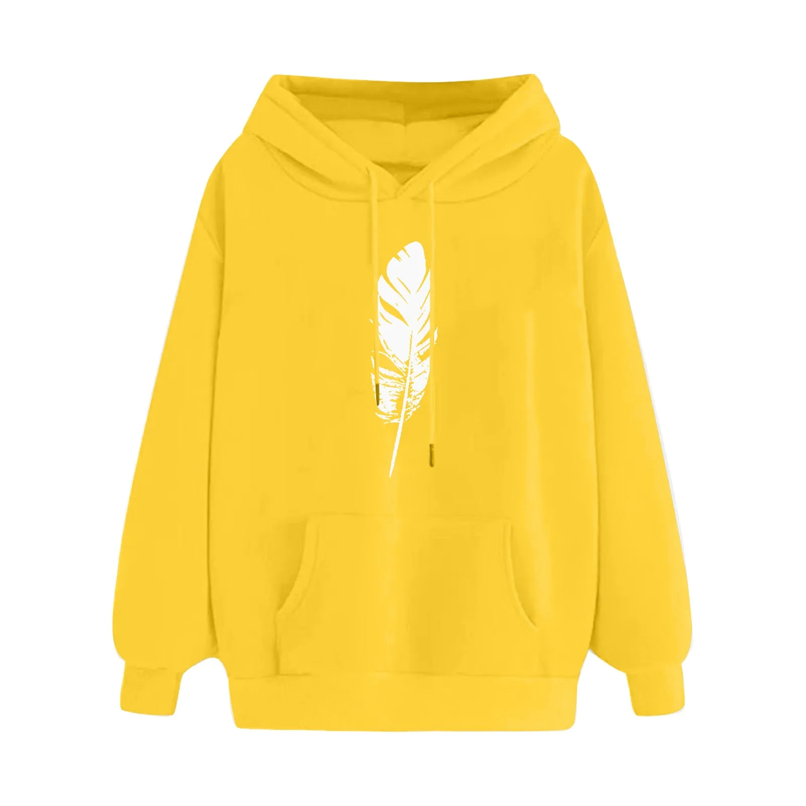 Streetwear Hoodies Women Sweatshirt Autumn Long Sleeve Hoody Harajuku Hoodie Cute Feather Print Sweatshirt Women Sudadera Mujer