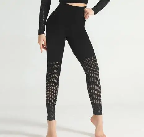 CB221 black pant Зимний бесшовный укороченный топ с длинным рукавом, спортивный бюстгальтер, рубашки, штаны для йоги, фитнеса, спортзала, тренировки, спортивный комплект для йоги, спортивный костюм - Цвет: CB221 black pant
