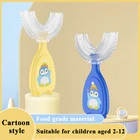 Детская U-образная зубная щетка, детская зубная щетка для ухода за полостью рта, чистящая щетка, удобная и простая силиконовая детская U-образная зубная щетка