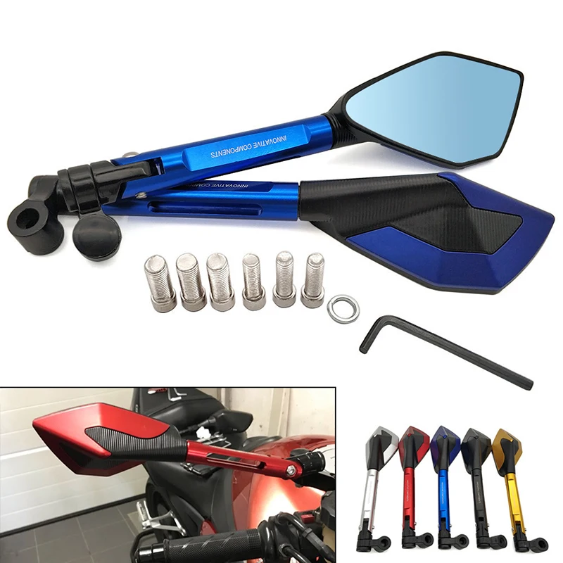 Универсальный мотоцикл Зеркало заднего вида с ЧПУ Алюминий боковые зеркала для