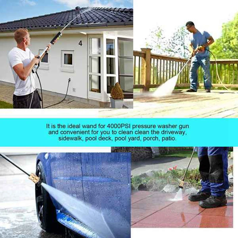 

Pressure Washer Wand Extension, Power Washer Lance with 1Pc Quick Connecting Pivoting Coupler, 6Pcs Spray Nozzle Tips