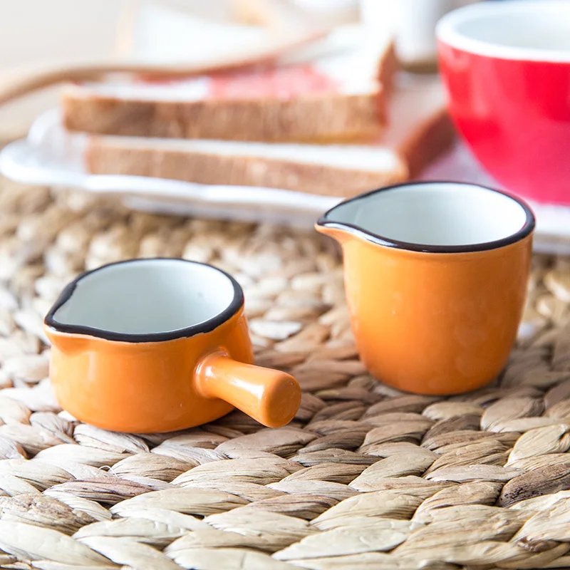 MDZF SWEETHOME Ceramic Mini Saucepan Milk Jug Cookware Kitchen Pot Jam Bowl Cup With Handle Sugar Bowls|Кувшины для молока| |