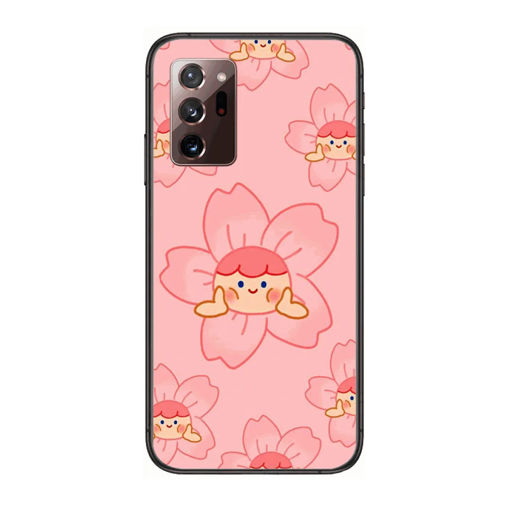 

Cute Cartoon Animal Phone Case cover hull For SamSung note20 10 9 8 4 pro plus black prime soft bumper Transparent
