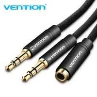 vention 3 5mm aux cable audio y splitter cable jack 3 5 female to dual male earphone headphone splitter cord for laptop headset