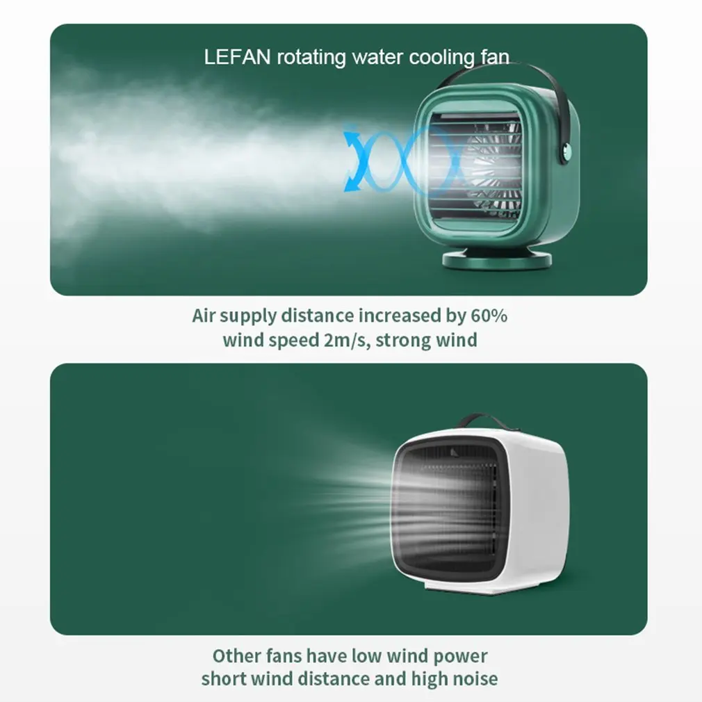 

Portable Rotatable Fan Cold Water Fan Silent Three Gear Wind Speed 2000mah Usb Charging Small Fan For Office