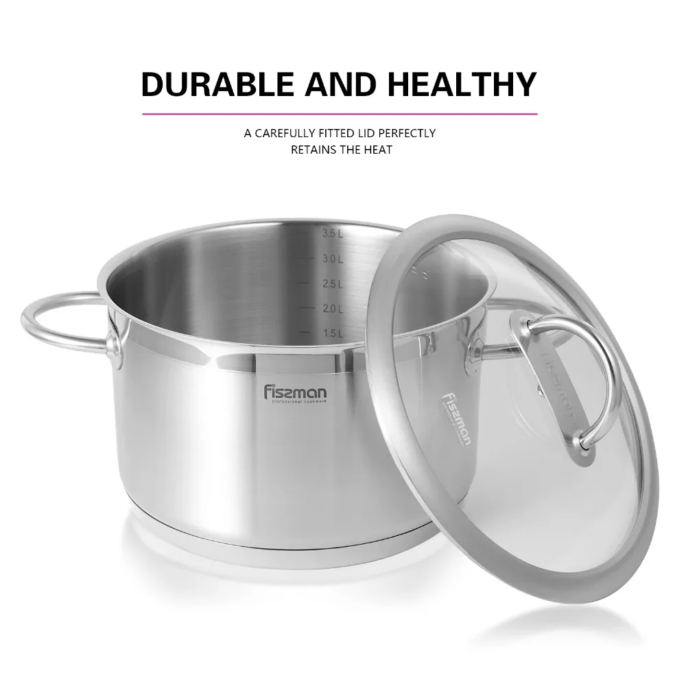 Кастрюля с стеклянной крышкой индукционный горшок из нержавеющей стали