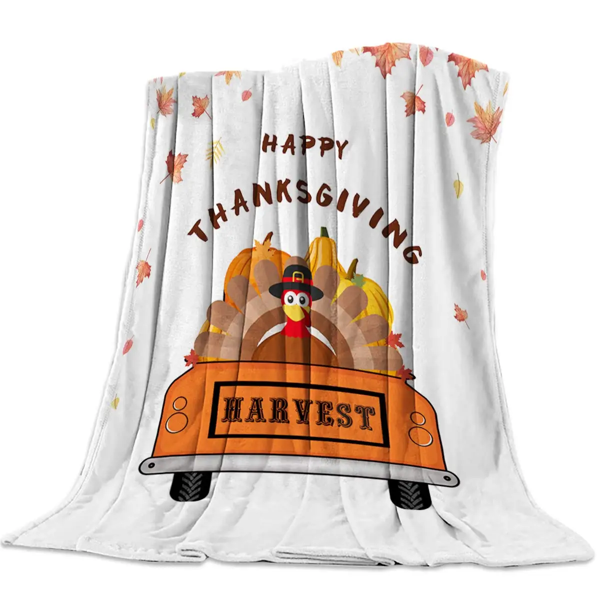 

Thanksgiving Turkey Flannel Blanket Lightweight Cozy Bed Blanket Soft Throw Blankets Fit Couch Sofa Suitable for All Season