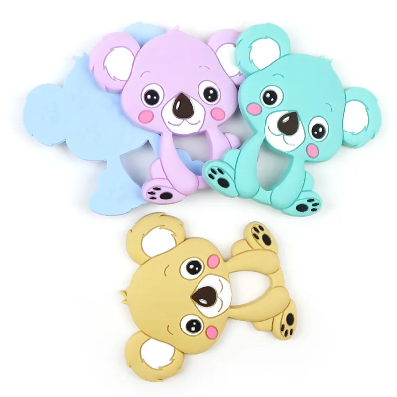 

Safe Baby Teether Silicone Rabbit Food Grade Bunny Teether Nursing Teething Necklace Accessories Silicone Animal Teether Toys