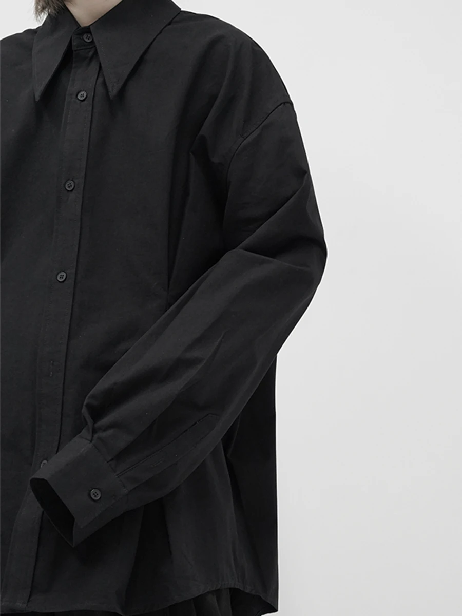 2021 Черная Мужская Дизайнерская рубашка с длинным рукавом Высококачественная для