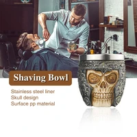 retro barber skull soap bowl cleaning shaving foaming bowl mens facial beard care bowl barbershop accessories tools